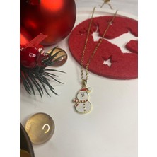 Velora Accessories Çelik Yılbaşı Kombin Kardan Adam Kolye