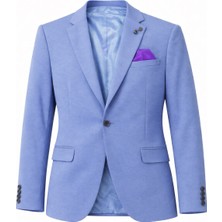 Plus Scorpion Erkek Pamuklu Penye Likralı Tek Düğmeli Çift Yırtmaçlı Blazer Ceket