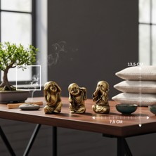 İki Yedi Konsept Görmedim Duymadım Bilmiyorum Temalı Buda Figür Seti Dekoratif Obje Meditasyon Yoga Feng Shui Astro