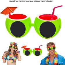 Timion Karpuz Şekilli Tropikal Hawaii Yaza Merhaba Parti Gözlüğü (5148)
