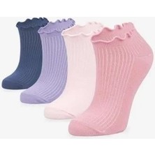 MİNİM Kadın 4'lü Fırfırlı Babet Çorap