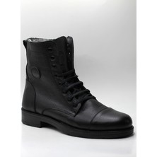 Yeşildaş Erkek %100 Hakiki Deri Içi Kürklü Yandan Fermuarlı Postal