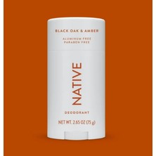 Native Youth Natıve Black Oak & Amber Alumınum Free Paraben Free Stik Deodorant 75 G