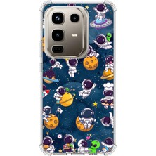 TechTree Infinix Note 50 Pro Uyumlu Minik Astronotlar Uzayda Baskılı Silikon Kılıf