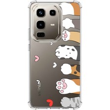 TechTree Infinix Note 50 Pro Uyumlu Sevimli Kedi Patiler Tasarımlı Baskılı Silikon Kılıf