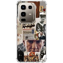 TechTree Infinix Note 50 Pro Uyumlu Atatürk Cumhuriyet Kolaj Baskılı Silikon Kılıf