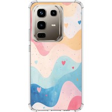 TechTree Infinix Note 50 Pro Uyumlu Pastel Renkli Dalgalı ve Kalp Baskılı Silikon Kılıf