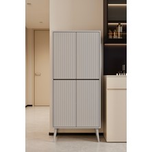 Enwood Capella Sis Gri Mdf Çok Amaçlı Kiler-Mutfak Dolabı 158 cm