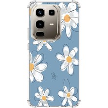 TechTree Infinix Note 50 Pro Uyumlu Mavi Papatya Bahçesi Baskılı Silikon Kılıf