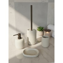Taş Dokulu 4'lü Banyo Seti