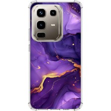 TechTree Infinix Note 50 Pro Uyumlu Ametist Taşı Mor Mermer Baskılı Silikon Kılıf