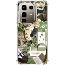 TechTree Infinix Note 50 Pro Uyumlu Yeşil Estetik Pano Kolaj Baskılı Silikon Kılıf