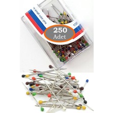 Neler Geldi Neler Çelik Eşarp Şal Iğnesi 250 Adet Toplu Iğne 32MM Paslanmaz Mineli Karışık Renkli