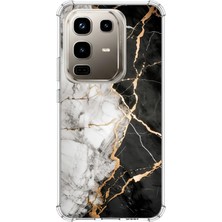 TechTree Infinix Note 50 Pro Uyumlu Siyah Beyaz Mermer Baskılı Silikon Kılıf