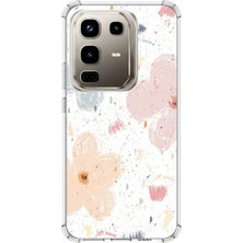 TechTree Infinix Note 50 Pro Uyumlu Pastel Soyut Çiçek ve Leke Desenli Baskılı Silikon Kılıf
