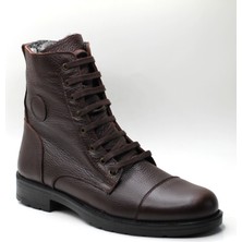 Yeşildaş Erkek %100 Hakiki Deri Içi Kürklü Yandan Fermuarlı Postal