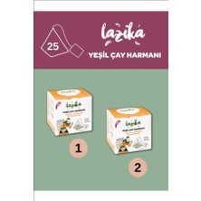 Lazika (Avantajlı 2'li Set) Yeşil Harman Yeşil Çay Seti(2*37,5 G) - Portakal Kabuğu & Gül Yaprağı