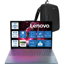 Lenovo Yoga Pro 9 Intel Ultra 9 285H 64GB 1tb SSD 8GB/RTX5070 16" 3.2k (3200X2000) OLED 1600NITS 120Hz Windows 11 Home Dokunmatik Taşınabilir Bilgisayar 83L0002HTRH22 + Zettaçanta