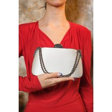 Roza Çanta Sedef Saten Zincir Askılı El Omuz Abiye Dügün Gece Çantası