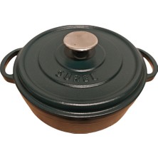 Sürel 24 cm Yuvarlak Sığ Tencere Saten Yeşil