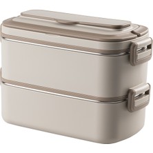 Madame Coco Mimosa 2'li Lunch Box - Soft Bej - 2000 ml