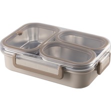 Madame Coco Leana 3 Bölmeli Saklama Kabı - Soft Bej - 1250 ml