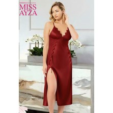 Miss Ayza Missayza 1030 Ipek Saten 6'lı Uzun Gecelik ve Sabahlık Takım