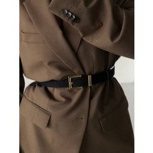 Fiori Süet Kare Antik Tokalı Köprülü Kadın Kemeri, Pantolon Kemeri, Ceket Kemeri, Elbise Kemeri