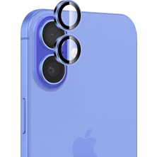 Bix iPhone 16 / 16 Plus Lens Koruyucu Kamera Lensi 9h Gerçek Cam Crystal Ar+Af Ultramarin