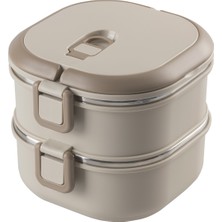 Madame Coco Celia 2'li Lunch Box - Soft Bej - 1400 ml