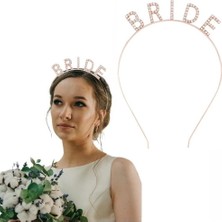 Eco Lounge Rose Gold Bekarlığa Veda Kristal Taş Bride Tacı