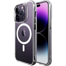 Bix iPhone 14 Pro Magsafe Uyumlu Transparan Şeffaf Kılıf Güçlü Manyetik Üstün Darbe Koruması