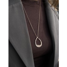 Tep's Jewellery Özel Tasarım Gümüş Yuvarlak Taş Detaylı Kolye