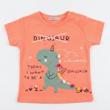 Peri Masalı 9 Ay Bebek Tişörtü Figürlü Dijital Baskı %100 Pamuk Bisiklet Yaka Kısa Kollu