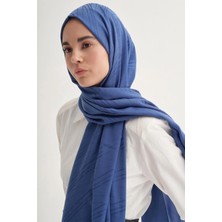 Indigo Carell Simetrik Jakar Italyan Ipekli Şal