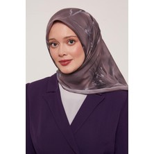 Siyah Gül Kurusu Luvensara Botanik Lale Desen Soft Eşarp