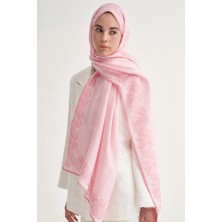 Şeker Pembesi Carell Floral Çiçekli Monogram Floş Şal