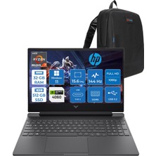 Hp Victus Laptop 15-FB2003NT Amd Ryzen 7 8845HS Aı 32GB Ddr5 512GB SSD Rtx™ 4060/8GB Fhd (1920 x 1080), 144 Hz, IPS 300 Nit WIN11HOME Gaming Bilgisayar A05NGEAH12+ZETTAÇANTA
