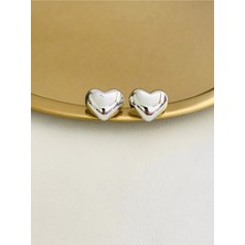 Mercan Aksesuar Tombul Kalp Çelik Küpe