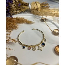 Velora Accessories Charmlı Işıltı Bileklik Gold