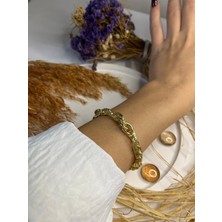 Xuping Jewelry 14K Altın Kaplama 3 Halkalı Model Bileklik