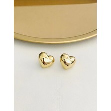 Mercan Aksesuar Tombul Kalp Çelik Küpe