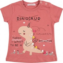 Peri Masalı 9 Ay Bebek Tişörtü Figürlü Dijital Baskı %100 Pamuk Bisiklet Yaka Kısa Kollu