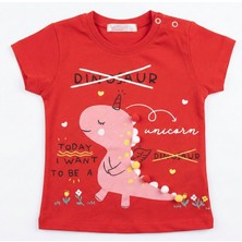 Peri Masalı 9 Ay Bebek Tişörtü Figürlü Dijital Baskı %100 Pamuk Bisiklet Yaka Kısa Kollu