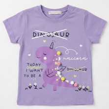 Peri Masalı 9 Ay Bebek Tişörtü Figürlü Dijital Baskı %100 Pamuk Bisiklet Yaka Kısa Kollu