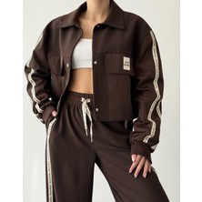 Quzu Kumaş Matchli Etiket Detaylı Ceke