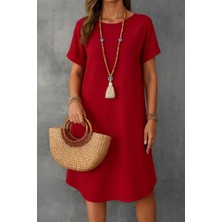 Etiler Collection Kadın Kısa Kollu Kayık Yaka Bürümcük Elbise