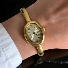 Qulothes Şık Görünüş Çelikkasa Bilezik & Kelepçe Model Kadın Kol Saati