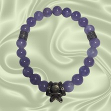 Reina Del Corazen El Yapımı Doğal Mavi Kuars Antik Bileklik  – Otantik Tasarım, Tarihî Ilhamlı, Bolluk ve Huzur Enerjili Şık Takı