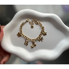 Velora Accessories Çelik Charmlı Bileklik (Kiraz, Yılan, Çiçek, Kelebek )